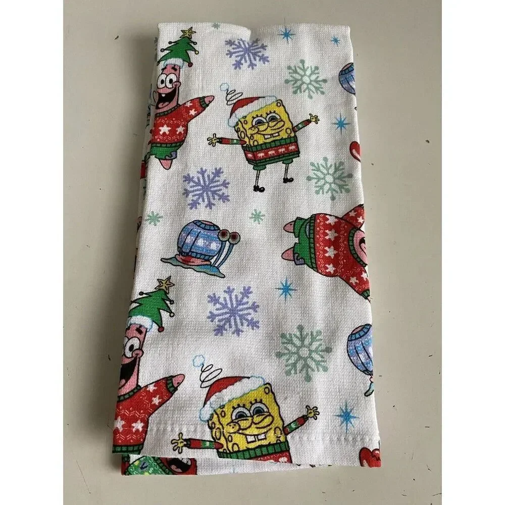 2 Pack SpongeBob SquarePants Christmas Sweaters Kitchen Towels 16 X‎ 26” NEW